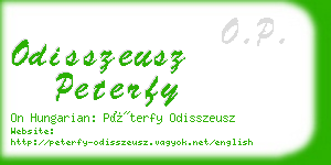 odisszeusz peterfy business card